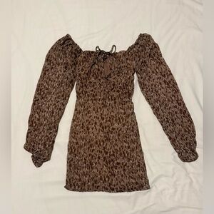 Windsor Animal Print Long Sleeve Dress